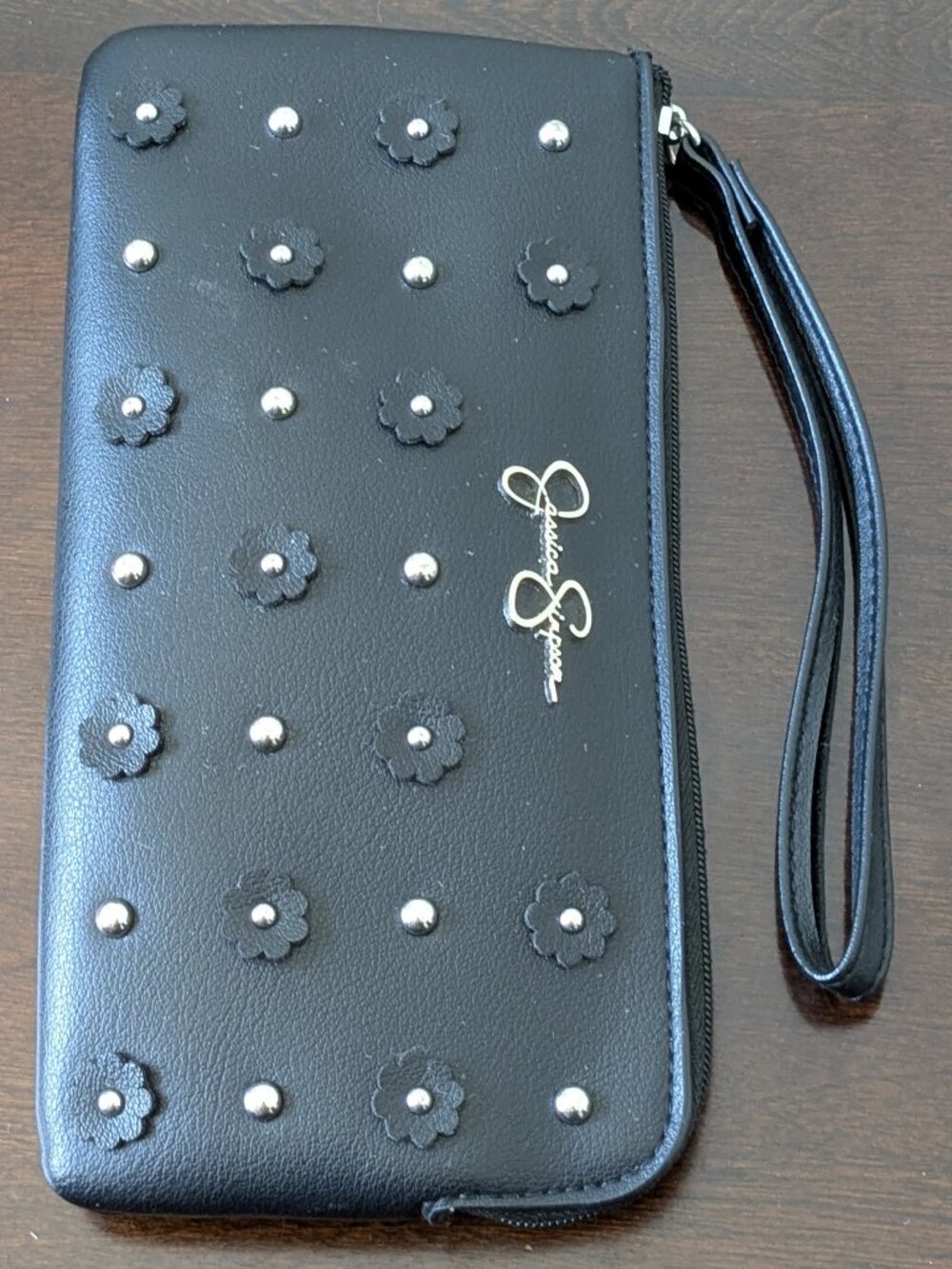 Jessica Simpson Black Lorelei Clutch Wallet Bag .